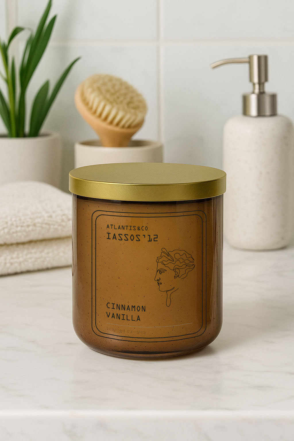 AMBER BUBBLE CINNAMON VANILLA CANDLE