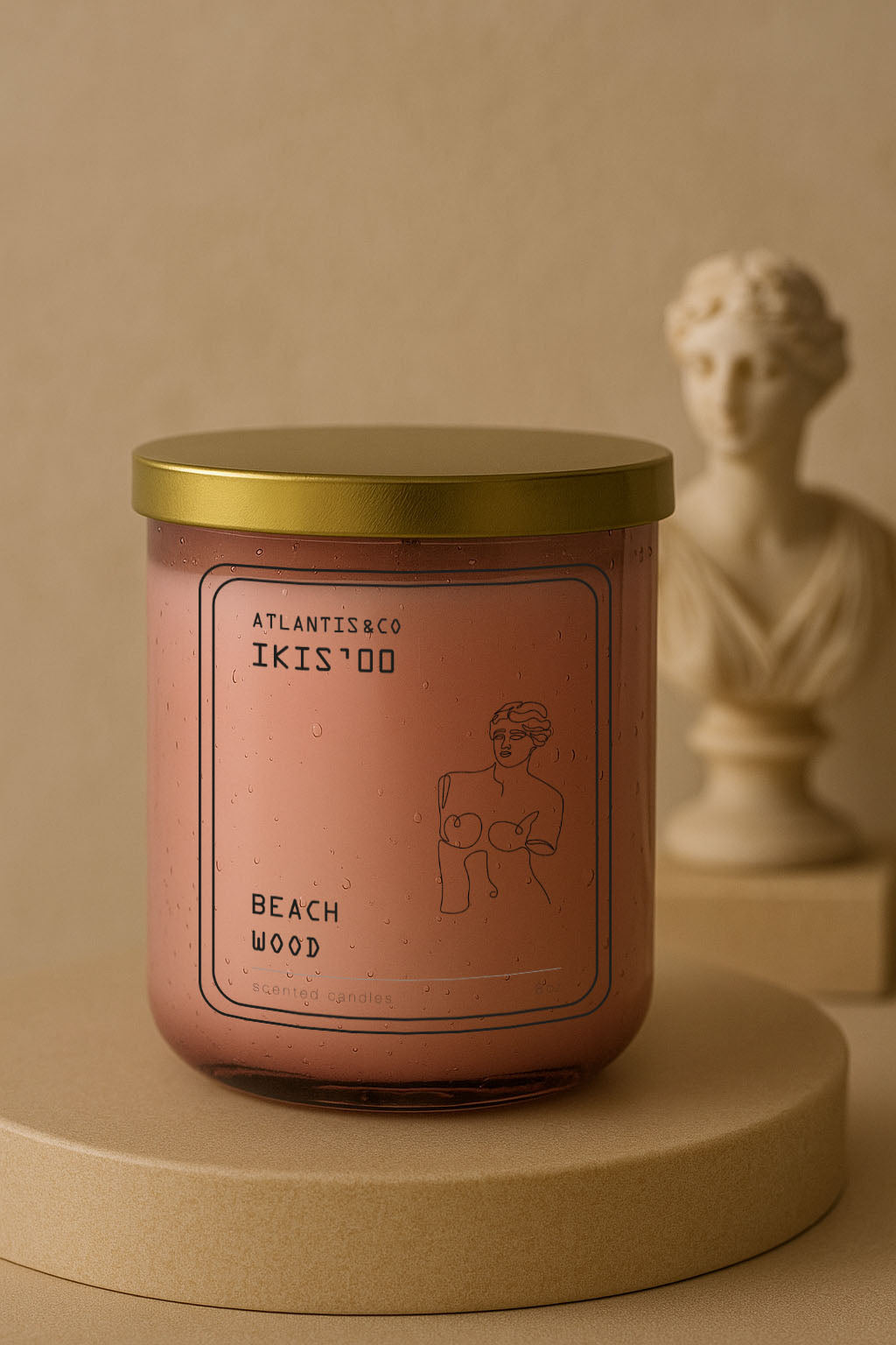 PINK BUBBLE BEACH WOOD CANDLE